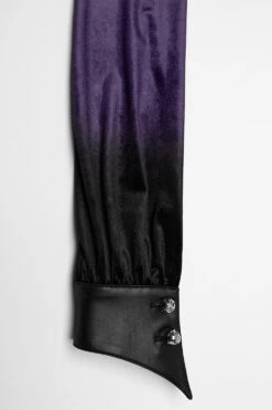 Velvet Vamp Batwing Collar Button Shirt [Purple] -Vampirefreaks Sale Store boho goth top 4080a50d 2ac2 4435 83de 125cd1f9ae73