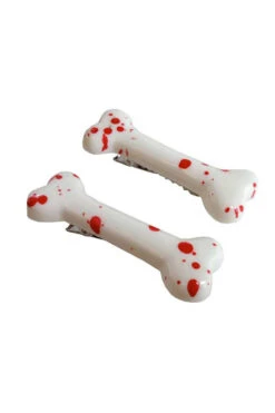 Mini Bone Hair Slides [Blood Splattered]