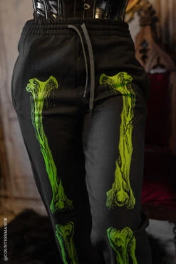 Zombie Rot Skeleton Joggers [Monster Green] -Vampirefreaks Sale Store bone pants