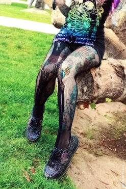 Skeleton Fishnet Tights -Vampirefreaks Sale Store bone stockings