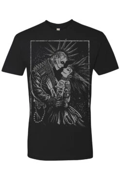 Monster Love: Frankenstein & Bride T-shirt [Graveyard Gray] -Vampirefreaks Sale Store bride of frankenstein tshirt black