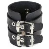 Wide Black Buckled Bracelet -Vampirefreaks Sale Store buckled bondage bracelet bracelets 712307