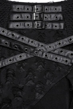 Dark Prophecy Leg Slit Skirt [Turns Into A Mini Skirt] -Vampirefreaks Sale Store buckled skirt