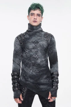 Cadaver Ripped Turtleneck Top