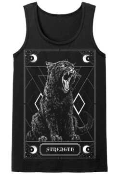 Strength Kitty Tarot T-shirt -Vampirefreaks Sale Store cat strength tarot mens tank top front