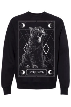 Strength Kitty Tarot Sweatshirt 6 Strength Kitty Tarot Sweatshirt -Vampirefreaks Sale Store cat strength tarot sweatshirt blank sleeves
