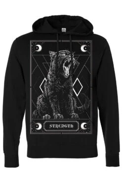 Strength Kitty Tarot Hoodie -Vampirefreaks Sale Store cat tarot pullover hoodie