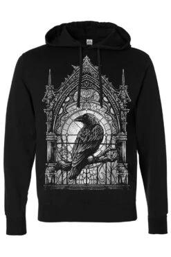 Cathedral Crow Hoodie -Vampirefreaks Sale Store cathedral crow pullover hoodie blank sleeves