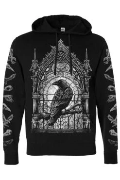 Cathedral Crow Hoodie -Vampirefreaks Sale Store cathedral crow pullover hoodie raven sleeves