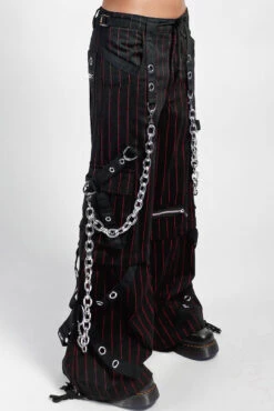 Tripp NYC Godfather Chain Stripe Pants [Black/Red] -Vampirefreaks Sale Store chain pants f911831e 2a1e 4f71 9a0f 724e2e6e6446