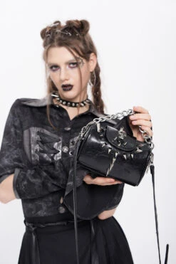 Catacombs Small Spiked Chain Bag -Vampirefreaks Sale Store chain strap punk mini bag