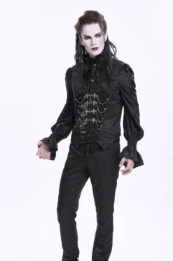 Black Bishop Vampire Goth Vest -Vampirefreaks Sale Store chain vests