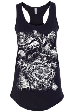 Cheshire Cat T-shirt -Vampirefreaks Sale Store cheshire cat racerback tank black front resize