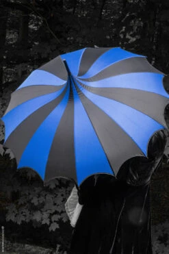 Batwing Pagoda Umbrella [BLACK/BLUE] -Vampirefreaks Sale Store circus umbrella