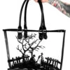 Clear Graveyard Tote -Vampirefreaks Sale Store clear graveyard tote bags wallets 363192
