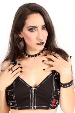 Cone Silver Spike Collar -Vampirefreaks Sale Store cone silver spike collar chokers 203320