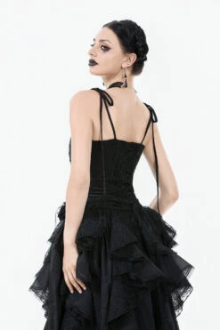 Graveyard Blossoms Ruffled Tank Top -Vampirefreaks Sale Store coquette ruffle tank top