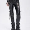 Morose Lace-Up Vegan Leather Pants -Vampirefreaks Sale Store corset leggings