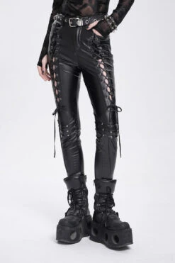 Morose Lace-Up Vegan Leather Pants