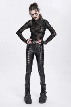 Morose Lace-Up Vegan Leather Pants -Vampirefreaks Sale Store corset pants c083da8f a775 47b1 9dd8 0dfb00166b21