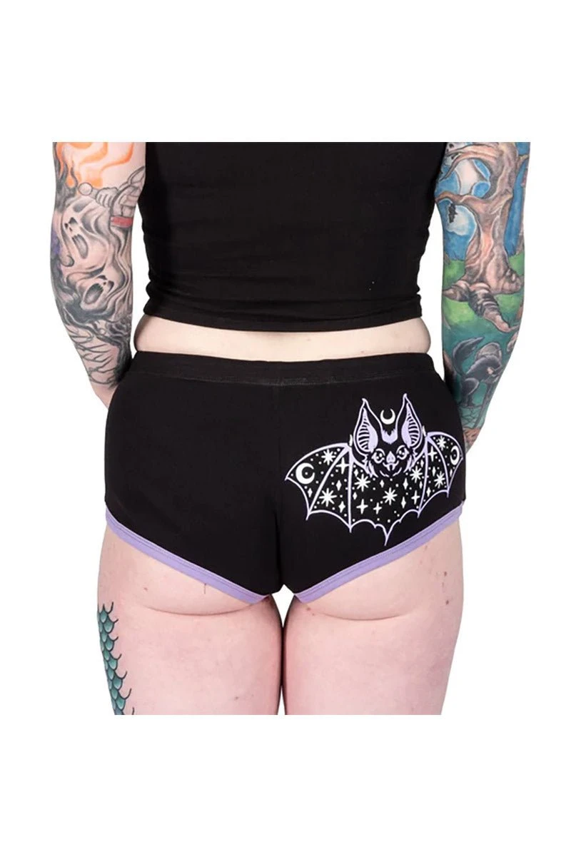 Cosmic Bat Purple Trim Short Shorts 4 Cosmic Bat Purple Trim Short Shorts - Image 4