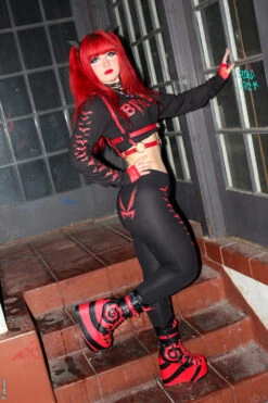 Vampire Bat Leggings [Red Bats] -Vampirefreaks Sale Store cotton leggings