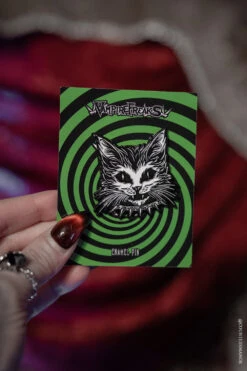 Punk Rock Kitty Enamel Pin -Vampirefreaks Sale Store creepy cat pin