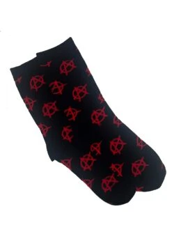 Creepy Crew Socks [Anarchy Symbols] -Vampirefreaks Sale Store creepy crew socks anarchy symbols socks stockings 988581