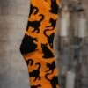 Creepy Crew Socks [Halloween Cats] -Vampirefreaks Sale Store creepy crew socks halloween cats socks stockings 413089
