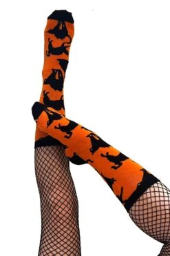 Creepy Crew Socks [Halloween Cats] -Vampirefreaks Sale Store creepy crew socks halloween cats socks stockings 572591