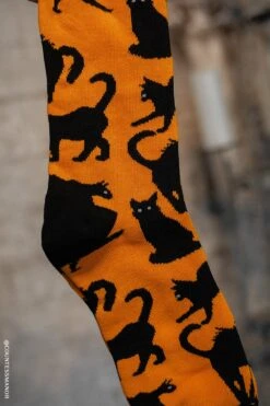 Creepy Crew Socks [Halloween Cats] -Vampirefreaks Sale Store creepy crew socks halloween cats socks stockings 794410