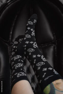 Creepy Crew Socks [Punk Piercings] -Vampirefreaks Sale Store creepy crew socks punk piercings socks stockings 882820