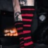 Creepy Crew Socks [Red/Black Stripes] -Vampirefreaks Sale Store creepy crew socks redblack stripes socks stockings 967910