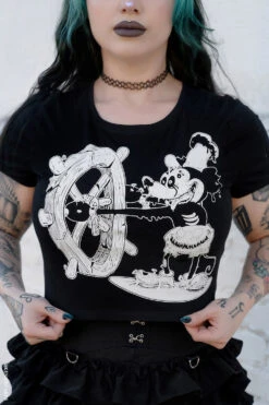 Steamboat Willie Mickey Zombie Crop Top