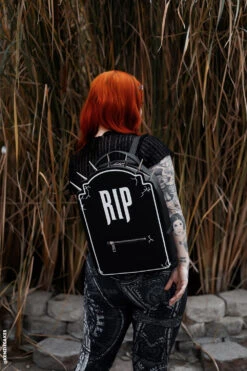 RIP Tombstone Backpack -Vampirefreaks Sale Store creepy spiked bag
