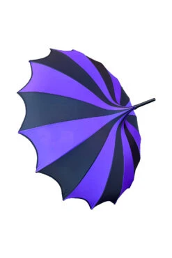 Batwing Pagoda Umbrella [BLACK/DARK PURPLE] -Vampirefreaks Sale Store creepy umbrella