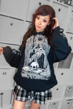 Quoth The Raven Hoodie [GRAY] -Vampirefreaks Sale Store crow hoodie 88c2c56f 3170 488b 830e c9399b4729ee