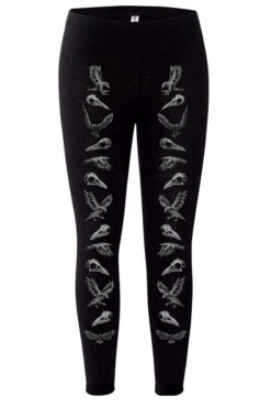 Poe's Raven Leggings [GRAY ASHES] -Vampirefreaks Sale Store crow leggings gray