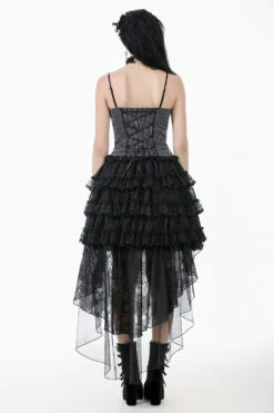 Goth Cake Layered Ruffle Skirt With Mesh Train -Vampirefreaks Sale Store cupcake layered skirt