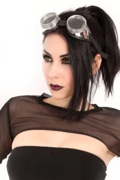 Cyber Steampunk Goggles - Clear Lens -Vampirefreaks Sale Store cyber steampunk goggles clear lens goggles glasses 481404