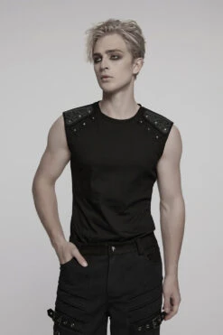 Noir Cyberpunk Patch Armor Tank Top