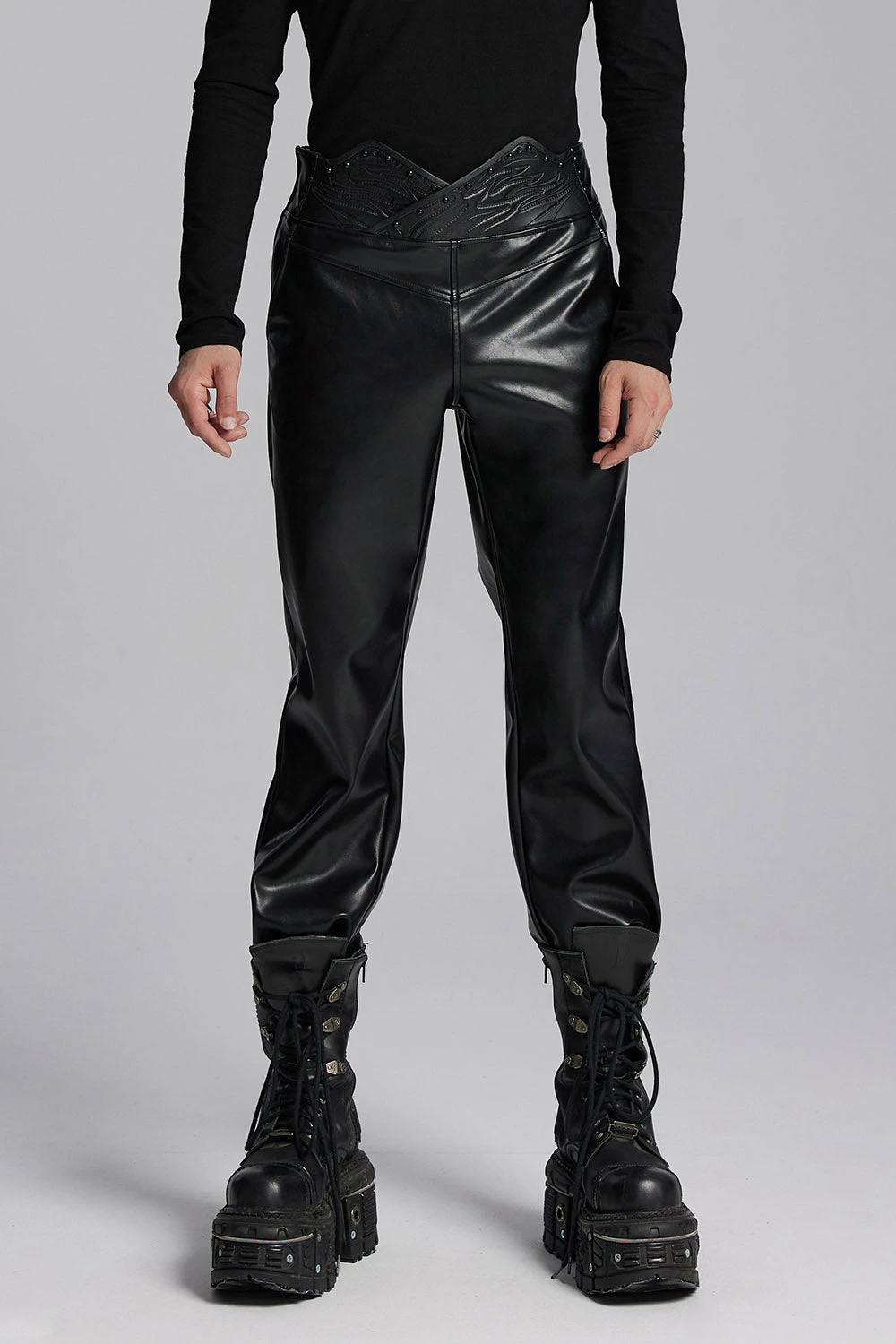 Badlands Studded Vegan Leather Moto Pants 1 Badlands Studded Vegan Leather Moto Pants