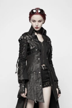 Cyberpunk Sabbath Coat [WOMENS] -Vampirefreaks Sale Store cyberpunk sabbath coat womens womens outerwear 491204