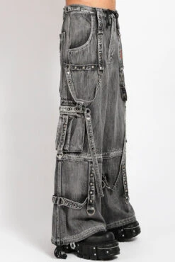 Tripp NYC Denim Power Street Pants [FOG WASH] -Vampirefreaks Sale Store d rings