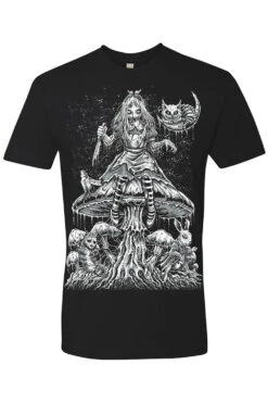 Alice Down The Rabbit Hole T-shirt -Vampirefreaks Sale Store dark alice in wonderland tshirt black front