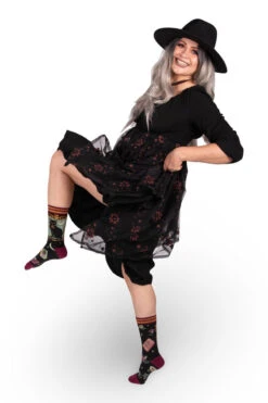 Dutchess Shadowfloof's Mew World Order Crew Socks -Vampirefreaks Sale Store dark black cat socks