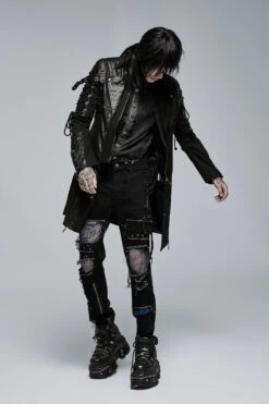 Dark Defender Coat [BLACK] [MENS] -Vampirefreaks Sale Store dark defender coat black mens mens outerwear 586432