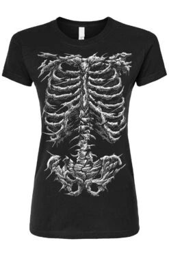 Dead Inside Skeleton T-shirt -Vampirefreaks Sale Store dead inside womens tshirt