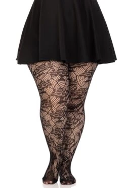 LEG AVENUE Dead Roses Fishnet Tights [Plus Size] -Vampirefreaks Sale Store dead roses fishnet tights plus size socks stockings 821823