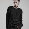 Dead Silence Distressed Long Sleeve Top -Vampirefreaks Sale Store dead silence distressed long sleeve top mens tops 543954